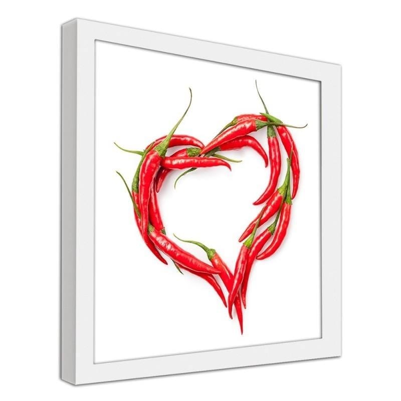 Glezna baltā rāmī - Heart of chili peppers Home Trends DECO