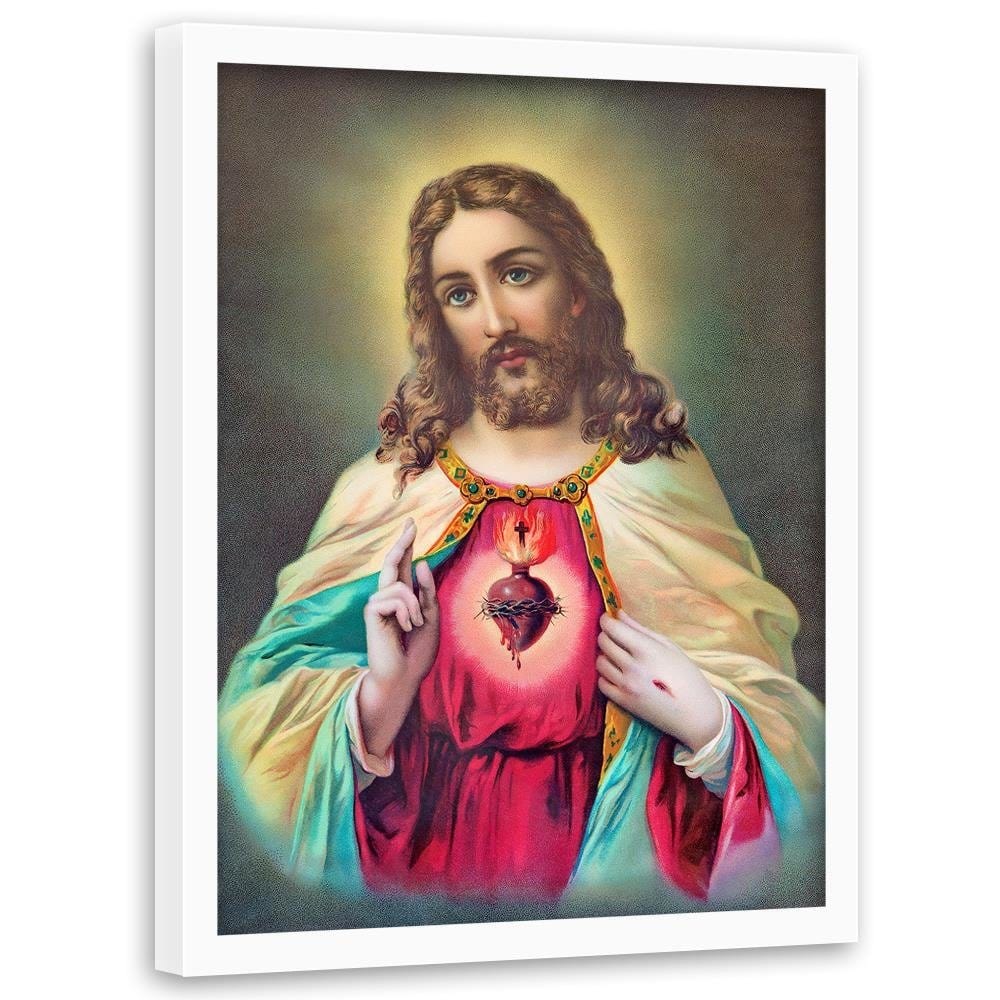 Glezna baltā rāmī - Heart Of Jesus Christ  Home Trends DECO