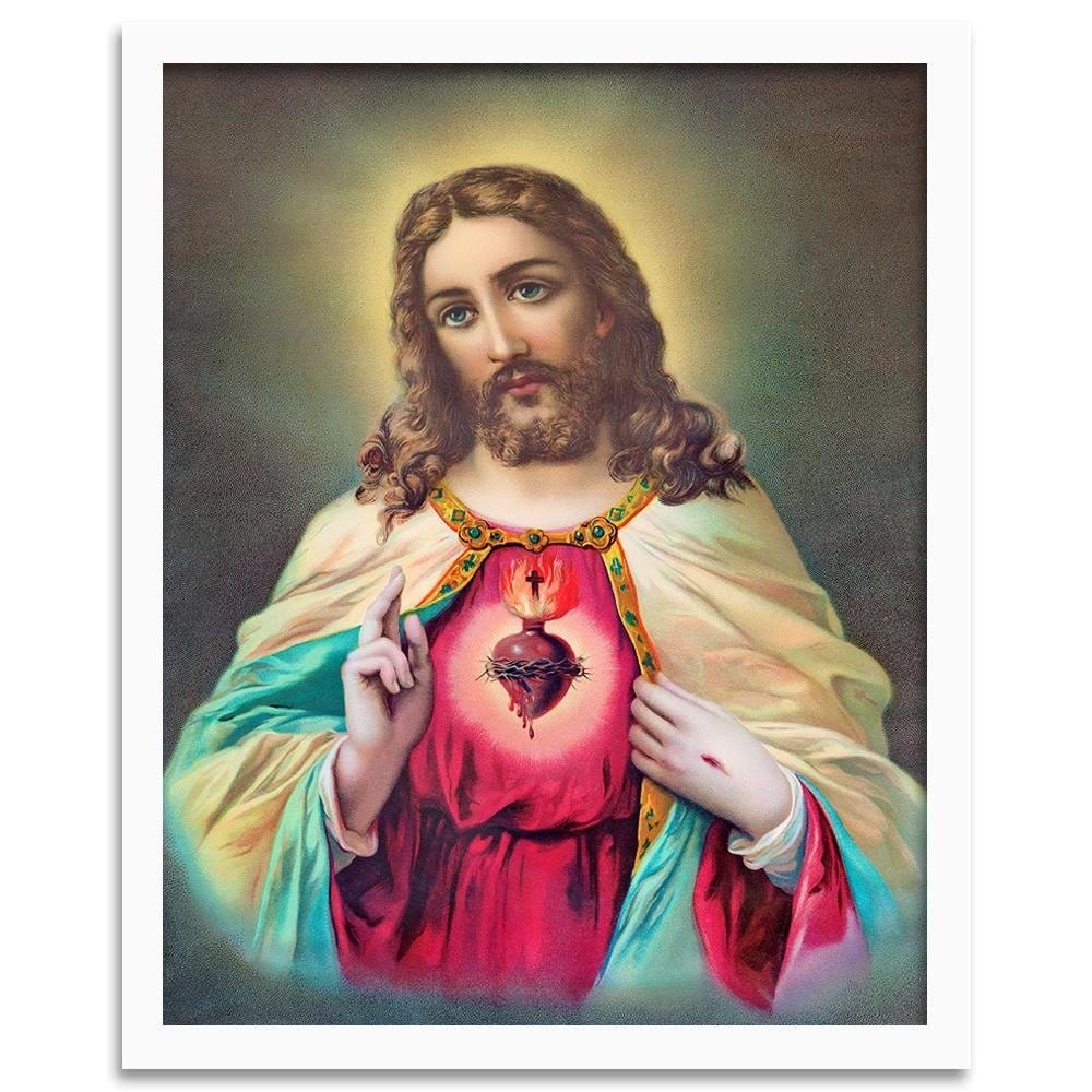 Glezna baltā rāmī - Heart Of Jesus Christ  Home Trends DECO