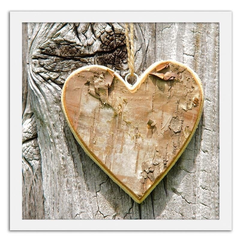 Glezna baltā rāmī - Heart of wood Home Trends DECO
