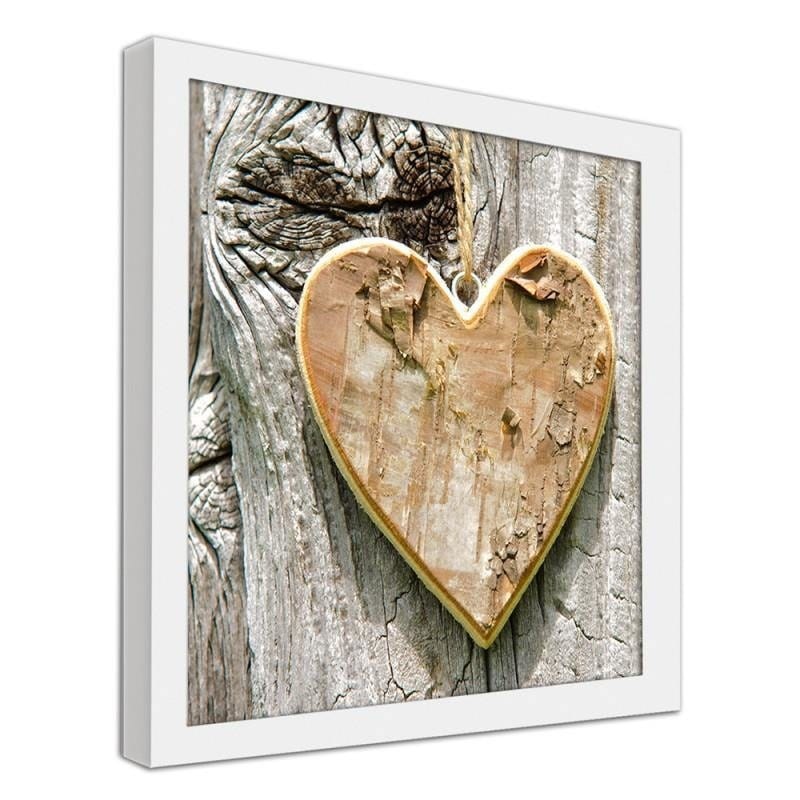 Glezna baltā rāmī - Heart of wood Home Trends DECO