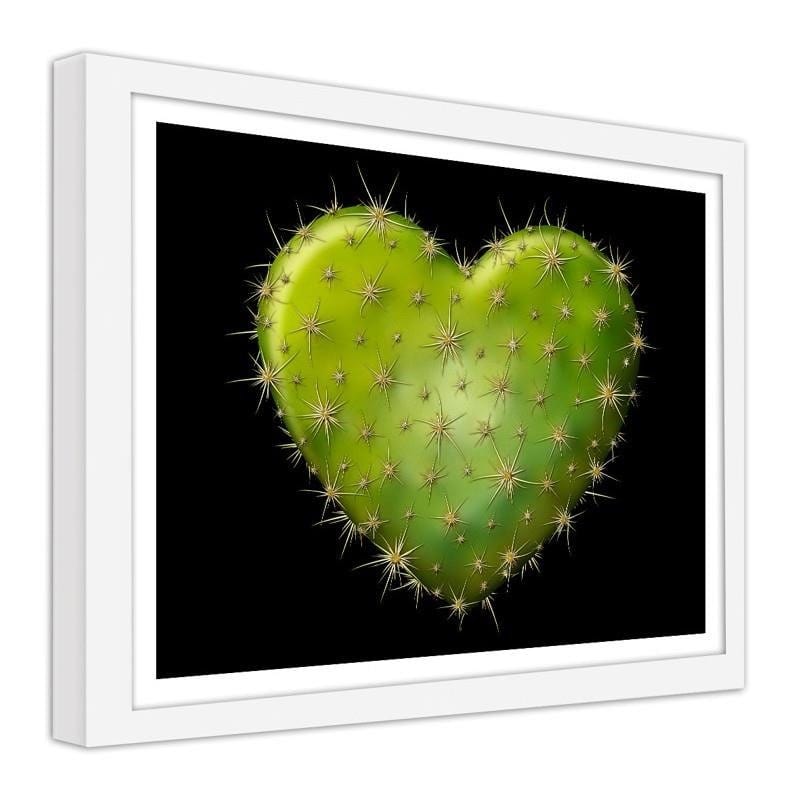 Glezna baltā rāmī - Heart with spikes - black background Home Trends DECO