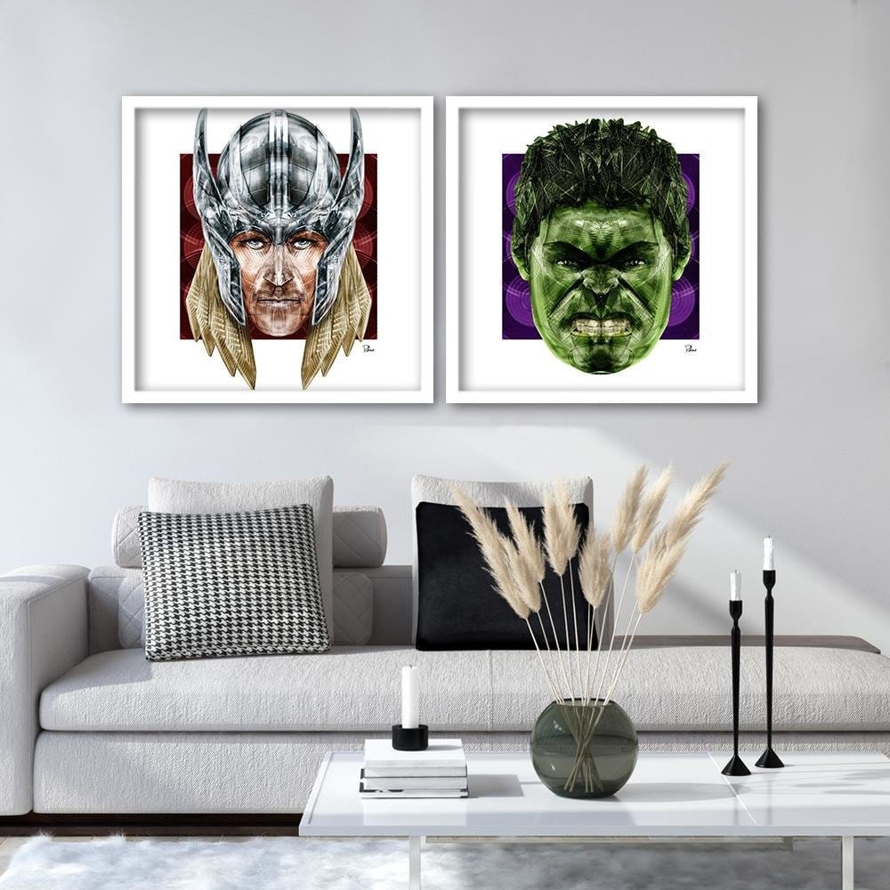 Glezna baltā rāmī - Hero With A Hammer  Home Trends DECO