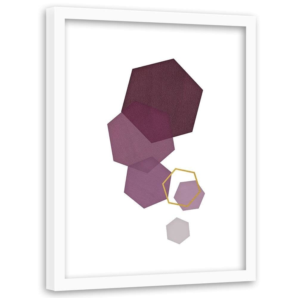 Glezna baltā rāmī - Hexagons 4  Home Trends DECO