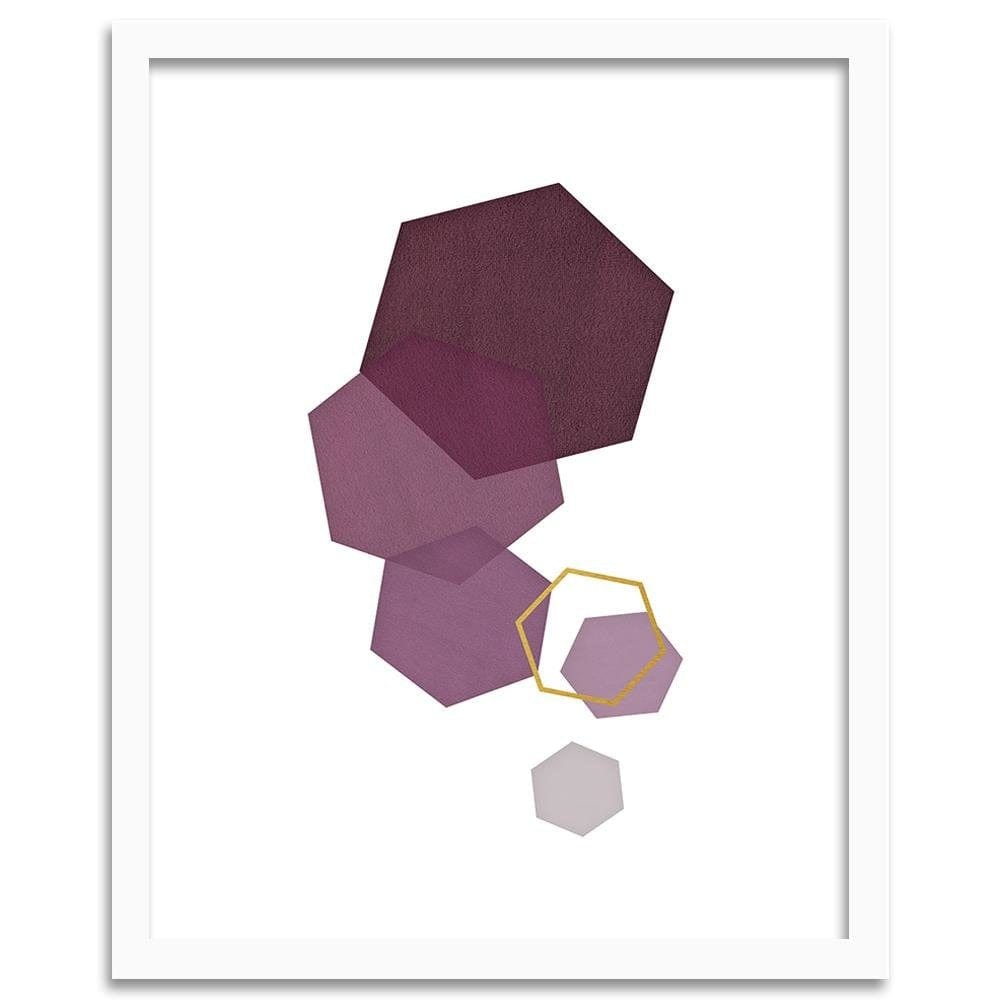 Glezna baltā rāmī - Hexagons 4  Home Trends DECO
