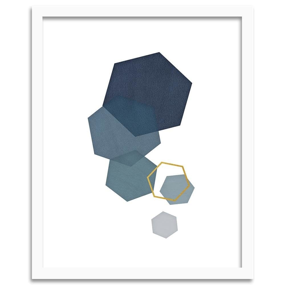 Glezna baltā rāmī - Hexagons  Home Trends DECO