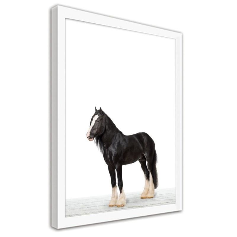 Glezna baltā rāmī - Horse shire Home Trends DECO