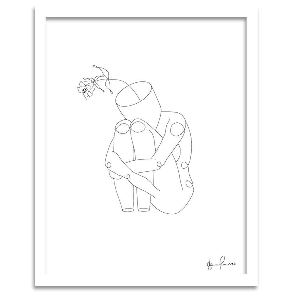 Glezna baltā rāmī - Human In The Flowers Home Trends DECO