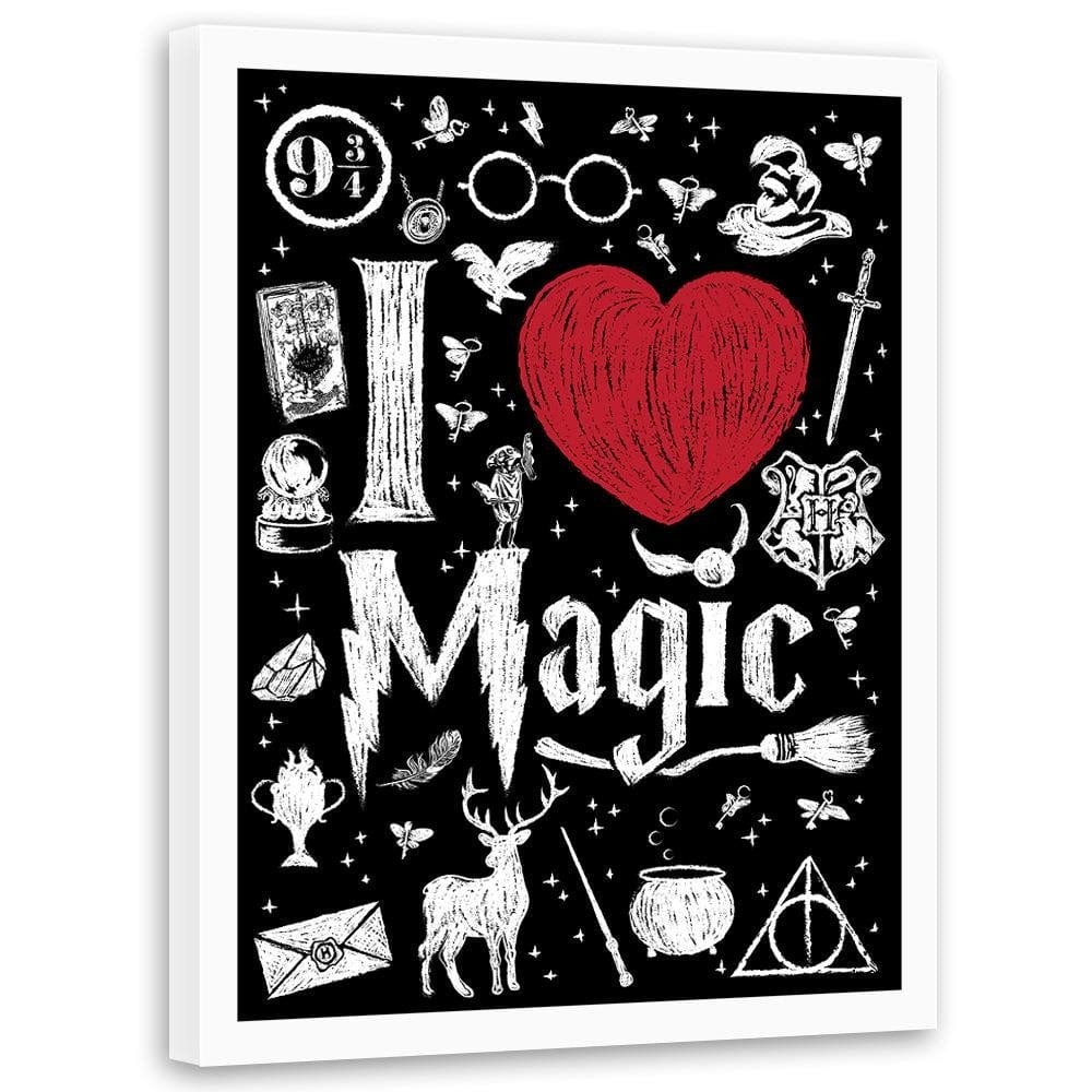 Glezna baltā rāmī - I Love Magic Image Black And White  Home Trends DECO