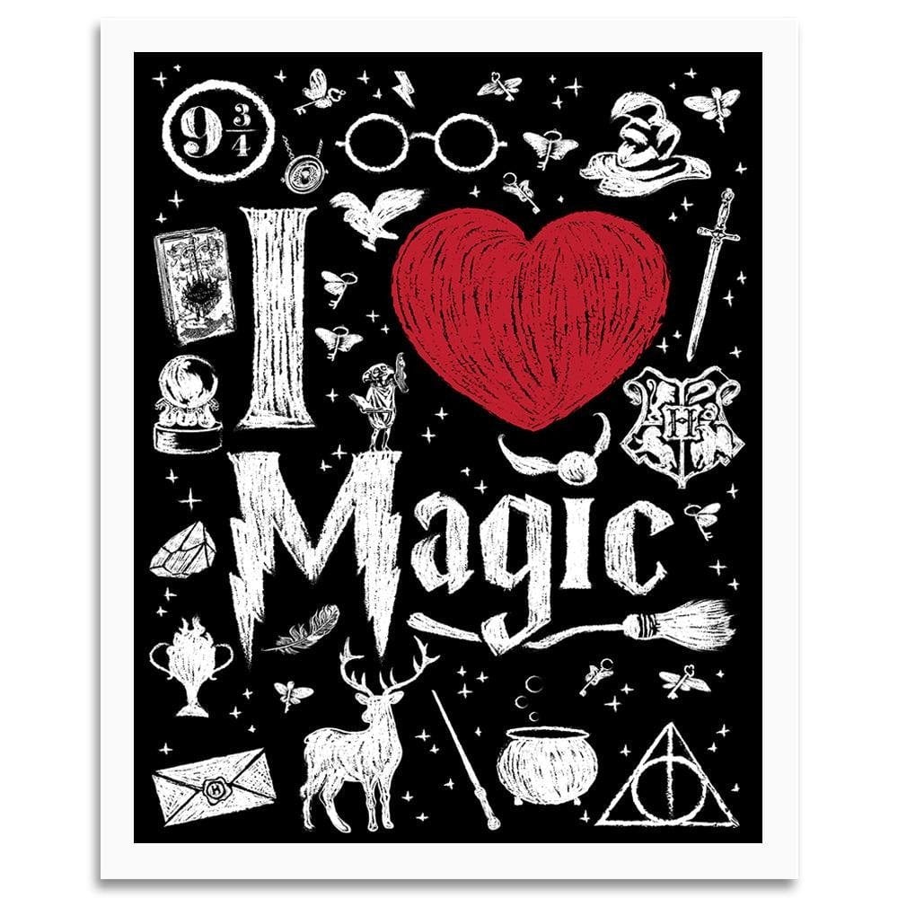 Glezna baltā rāmī - I Love Magic Image Black And White  Home Trends DECO