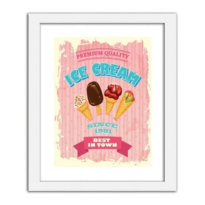 Glezna baltā rāmī - Ice cream 2 Home Trends DECO