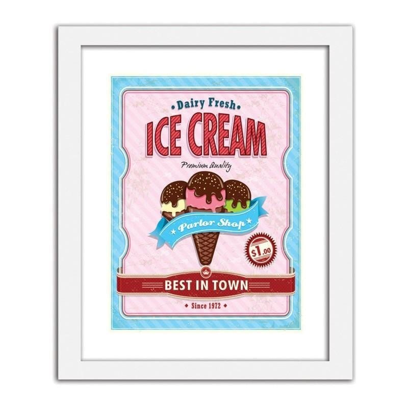 Glezna baltā rāmī - Ice cream Home Trends DECO