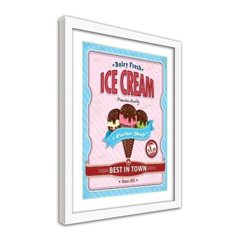 Glezna baltā rāmī - Ice cream Home Trends DECO