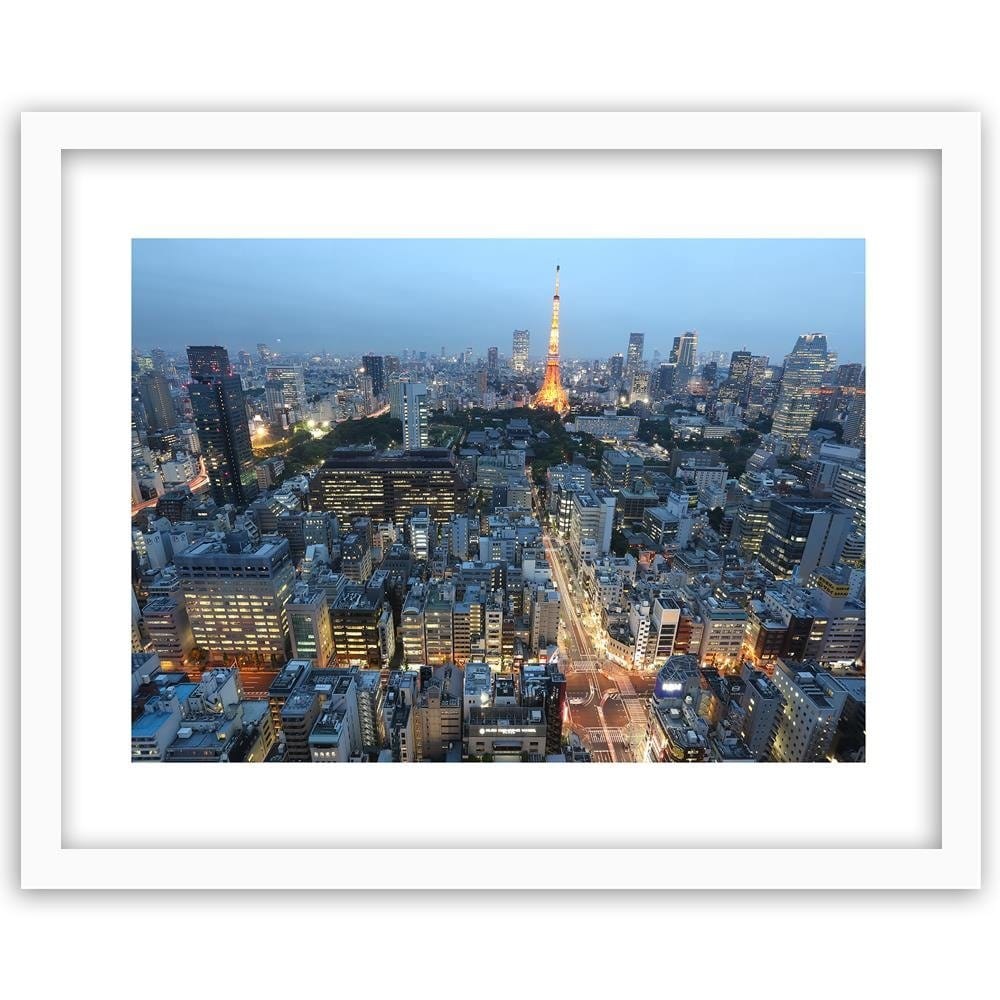 Glezna baltā rāmī - Illuminated Tokyo Home Trends DECO