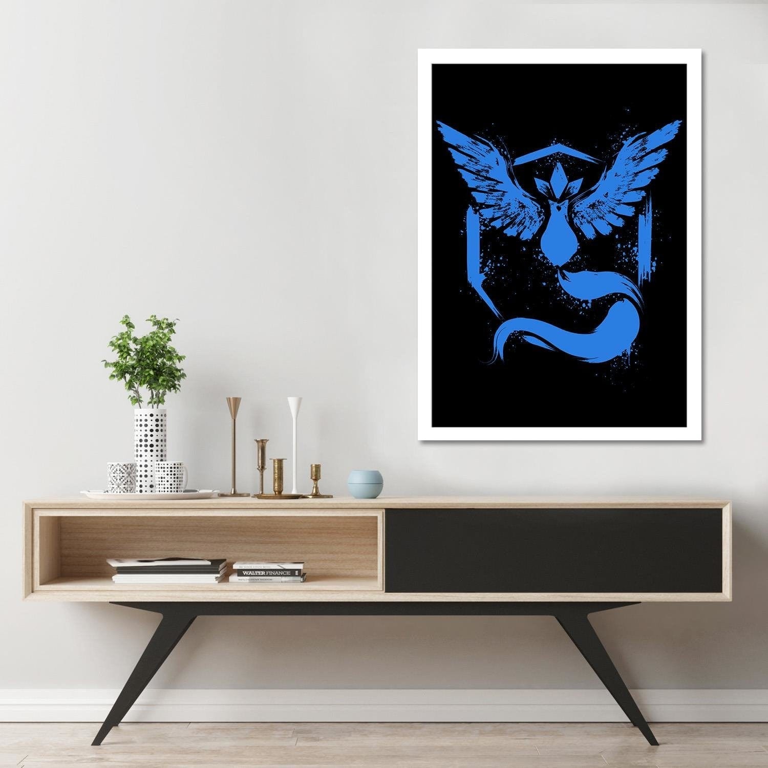 Glezna baltā rāmī - Illustration Blue  Home Trends DECO