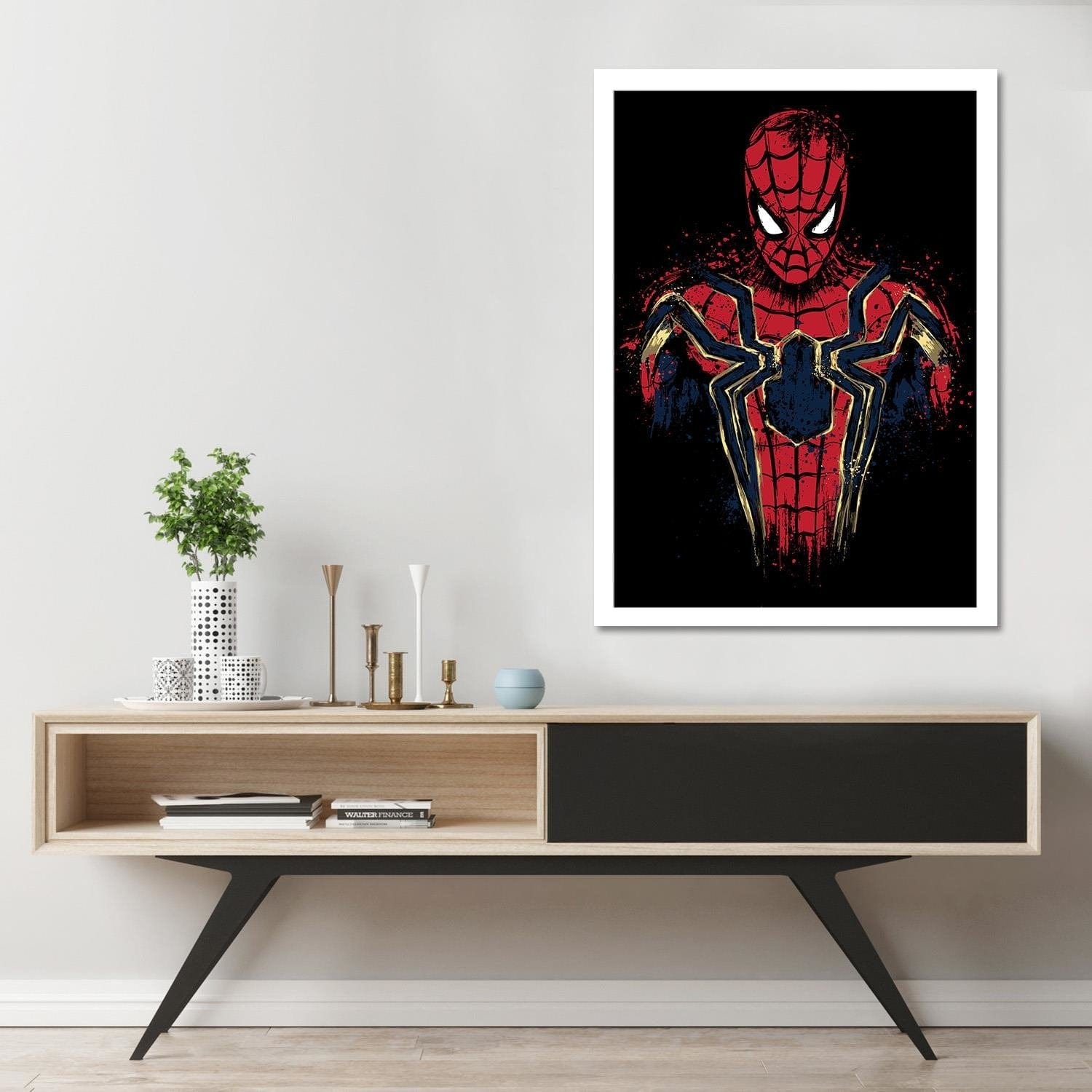 Glezna baltā rāmī - Infinity Spider Red  Home Trends DECO