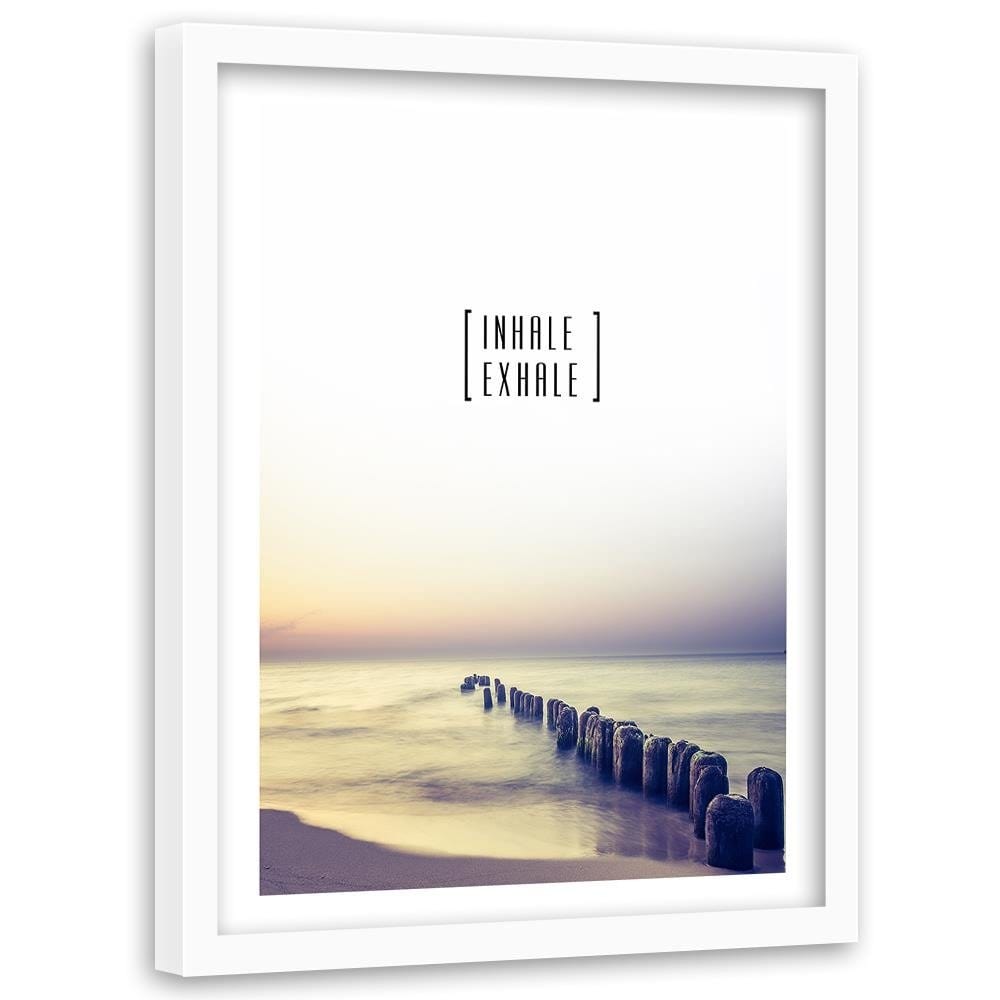 Glezna baltā rāmī - Inhale - Exhale Home Trends DECO