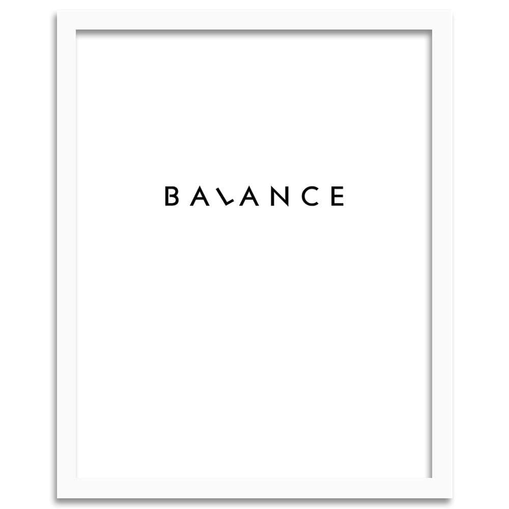 Glezna baltā rāmī - Inscription Balance Home Trends DECO