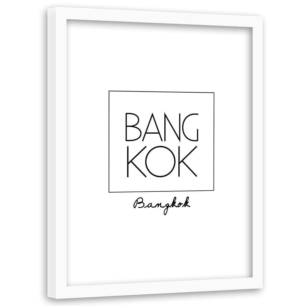 Glezna baltā rāmī - Inscription Bangkok Home Trends DECO