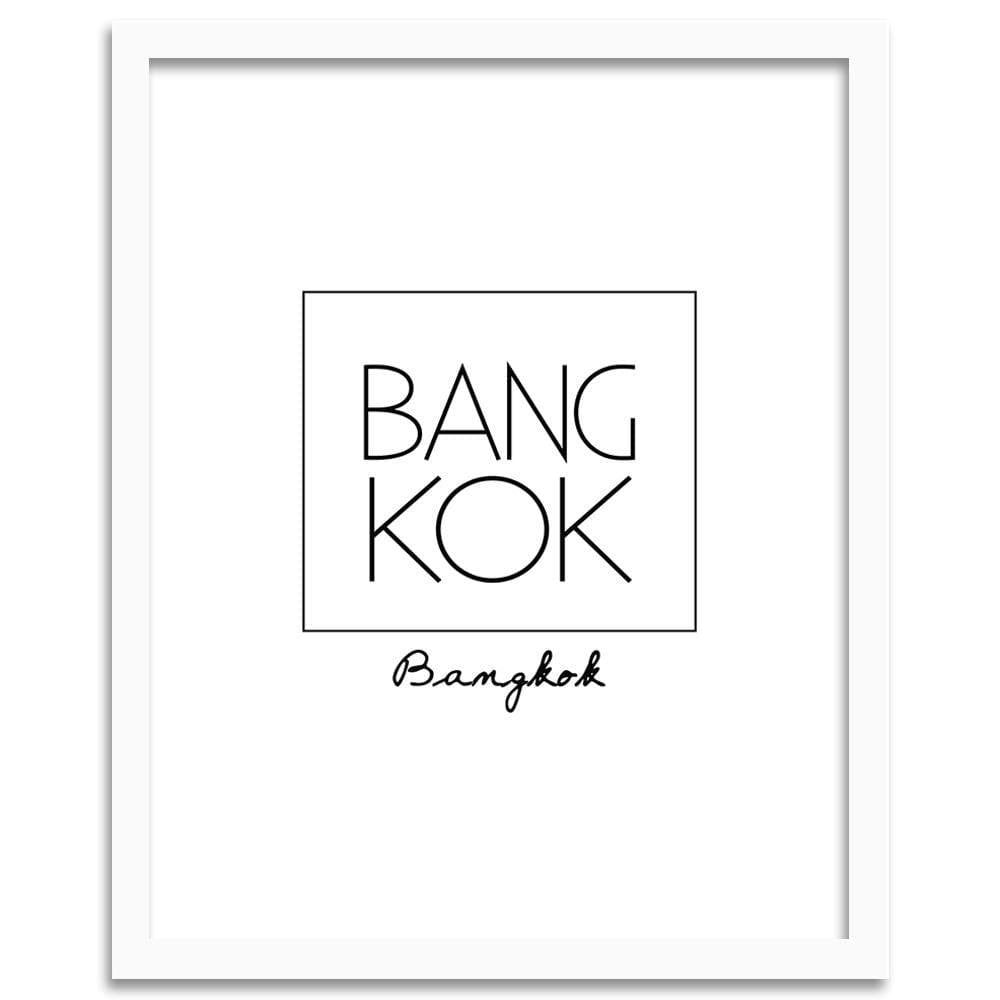 Glezna baltā rāmī - Inscription Bangkok Home Trends DECO