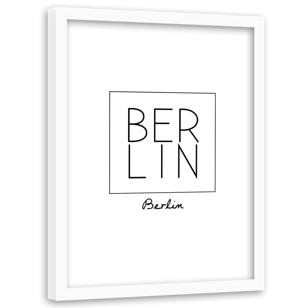 Glezna baltā rāmī - Inscription Berlin Home Trends DECO