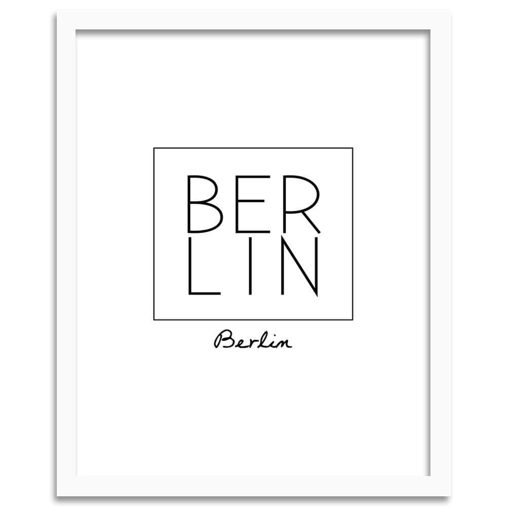Glezna baltā rāmī - Inscription Berlin Home Trends DECO