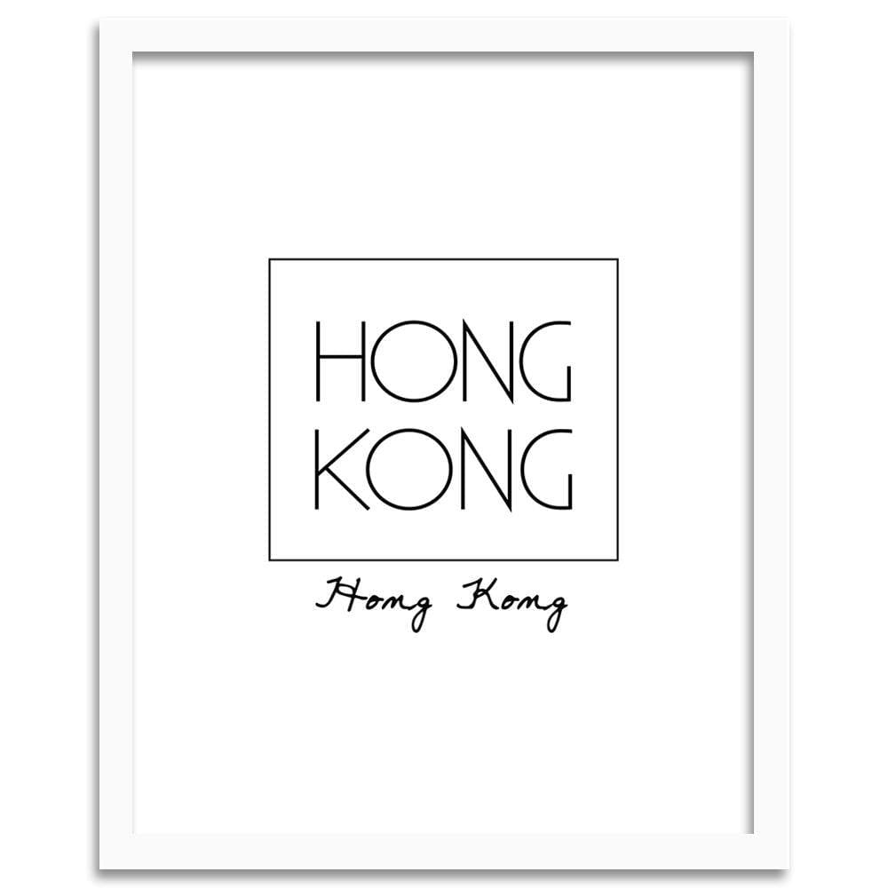 Glezna baltā rāmī - Inscription In Hong Kong Home Trends DECO