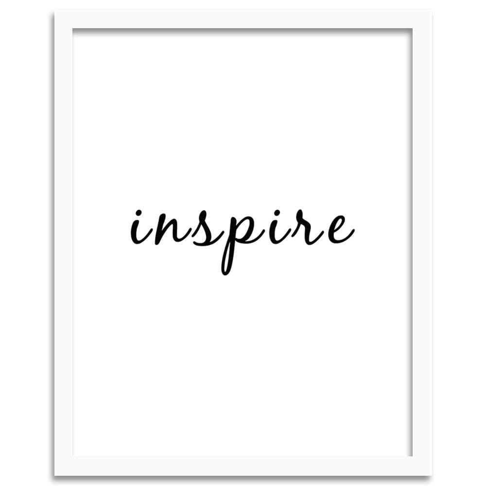 Glezna baltā rāmī - Inscription Inspire Home Trends DECO