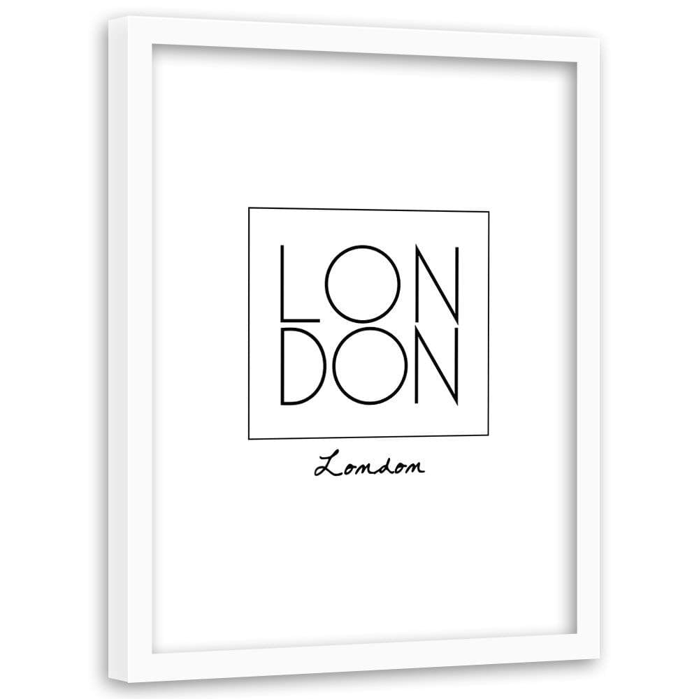 Glezna baltā rāmī - Inscription London Home Trends DECO