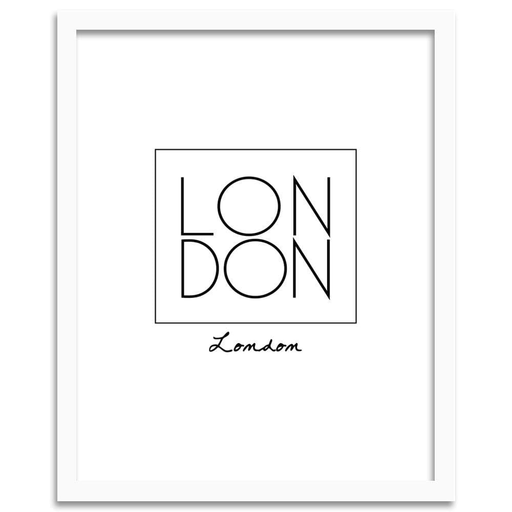 Glezna baltā rāmī - Inscription London Home Trends DECO