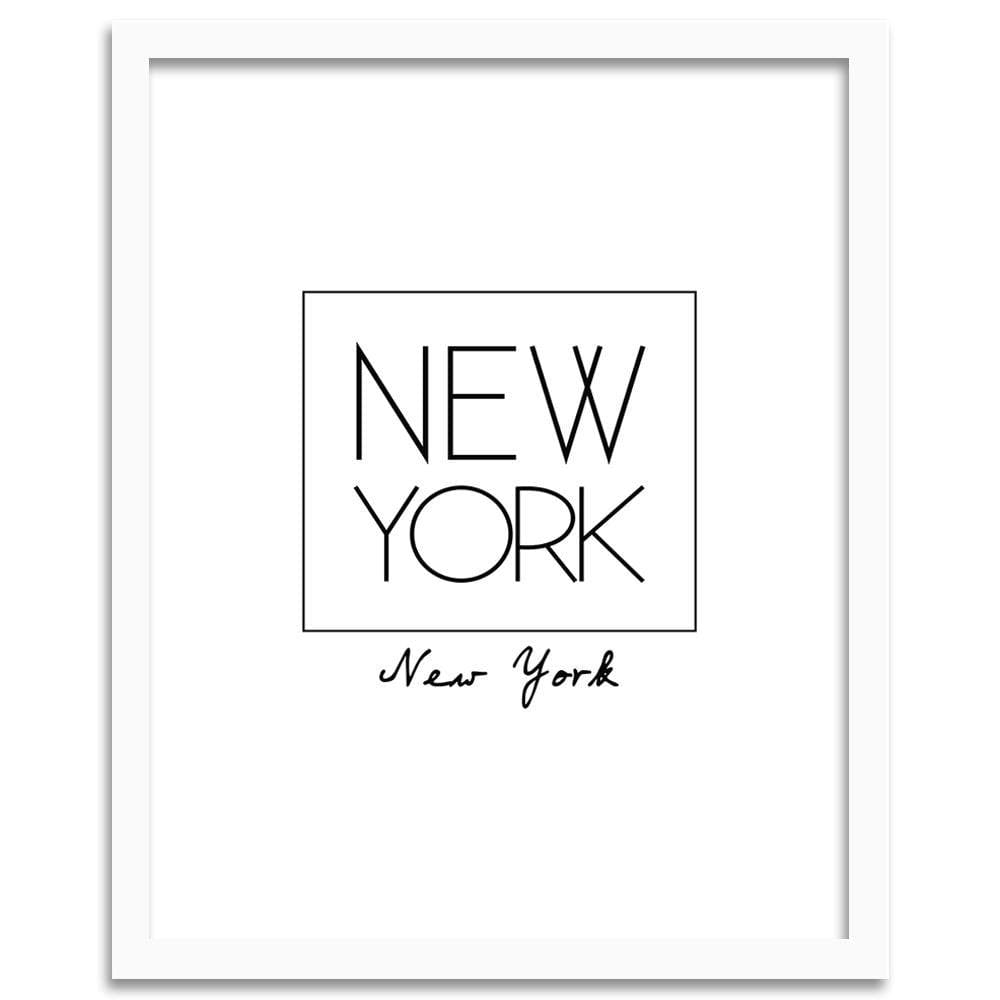 Glezna baltā rāmī - Inscription New York Home Trends DECO