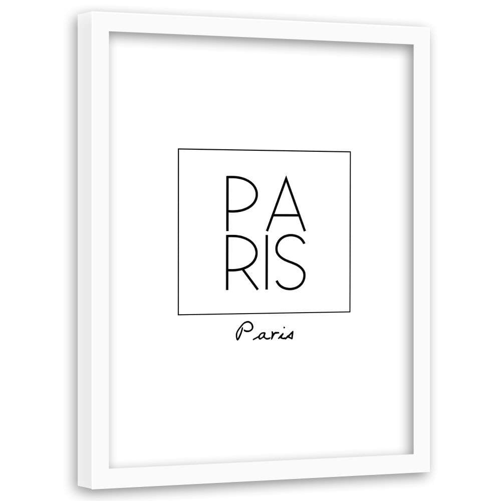 Glezna baltā rāmī - Inscription Paris Home Trends DECO