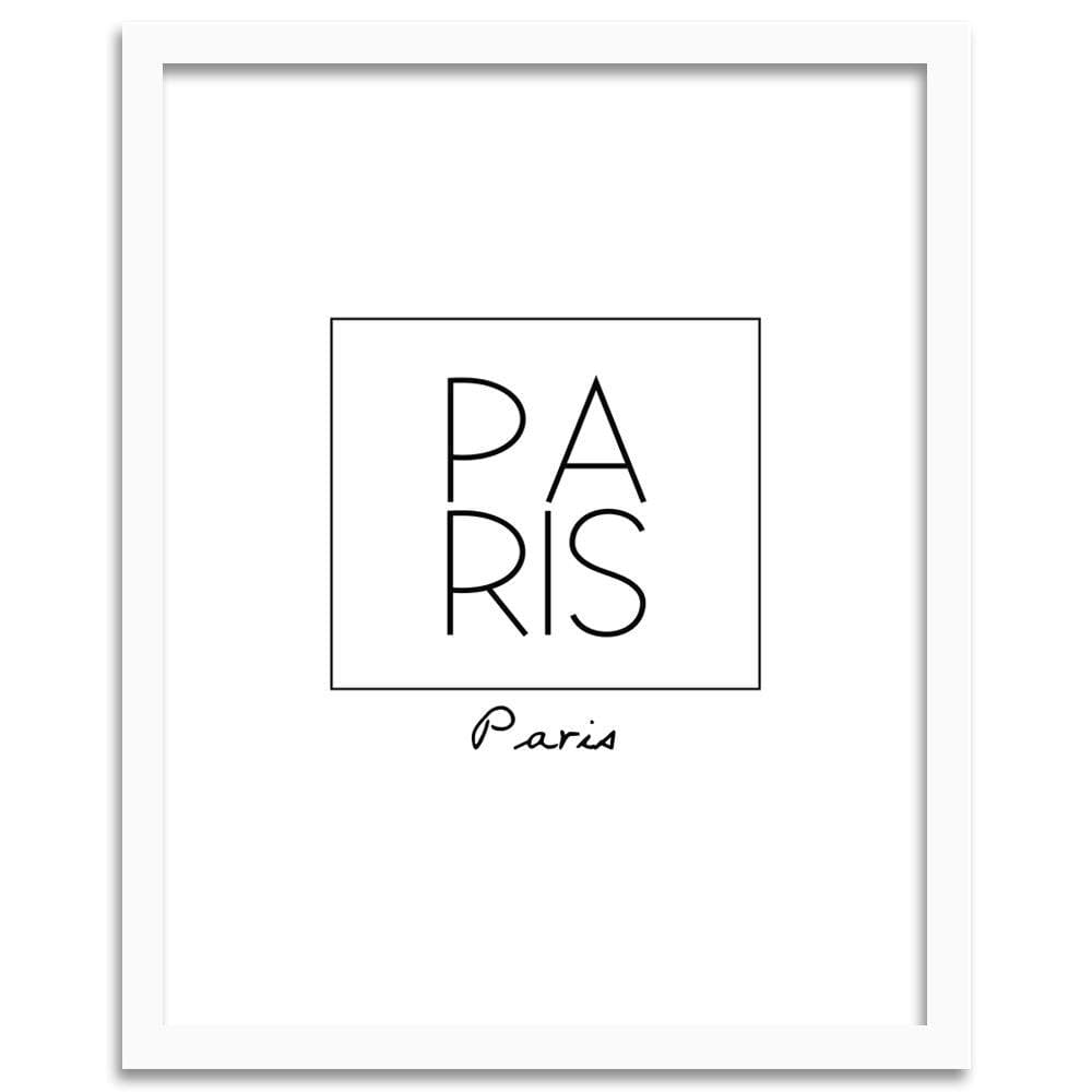 Glezna baltā rāmī - Inscription Paris Home Trends DECO