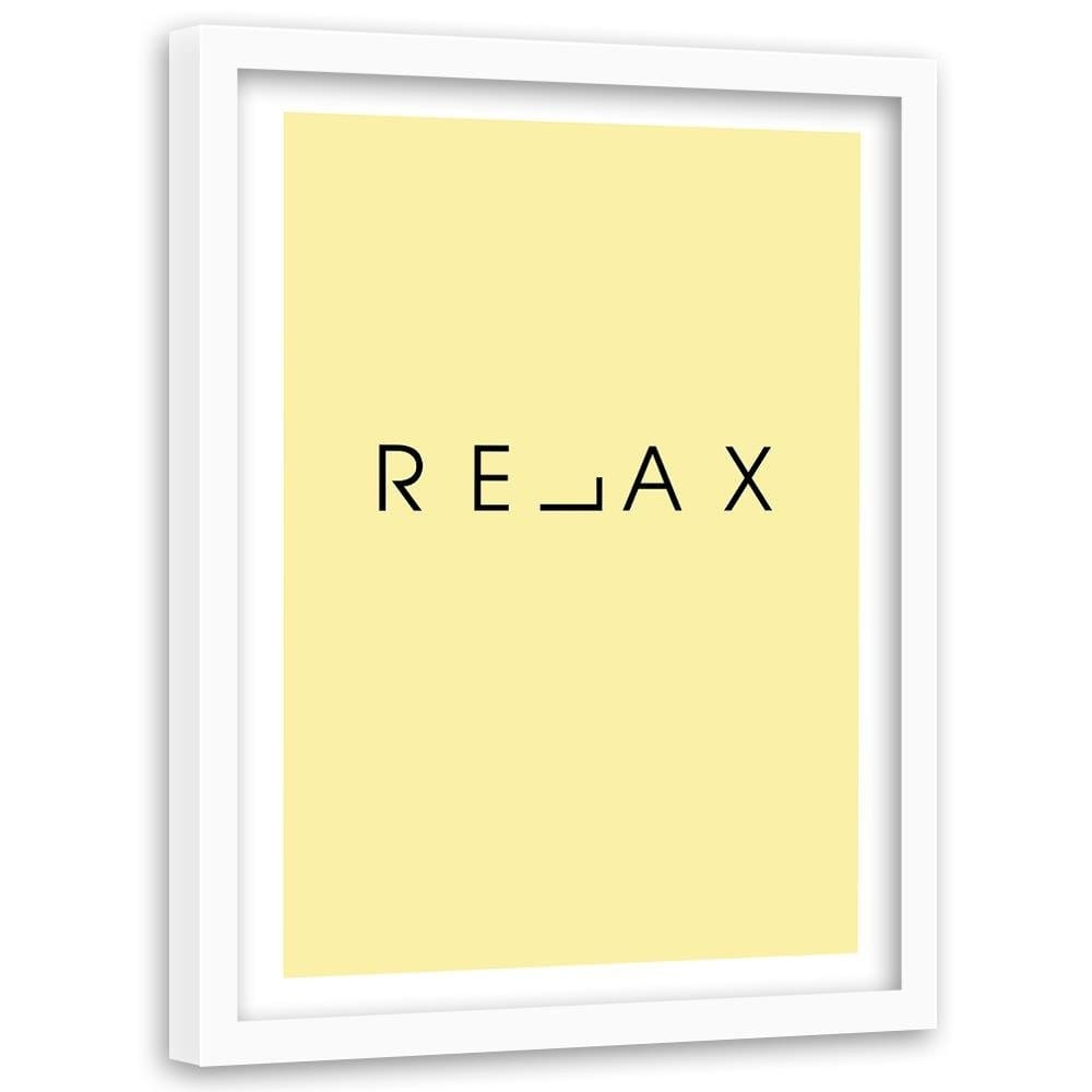 Glezna baltā rāmī - Inscription Relax Home Trends DECO