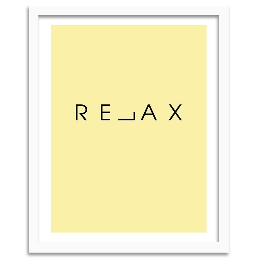 Glezna baltā rāmī - Inscription Relax Home Trends DECO