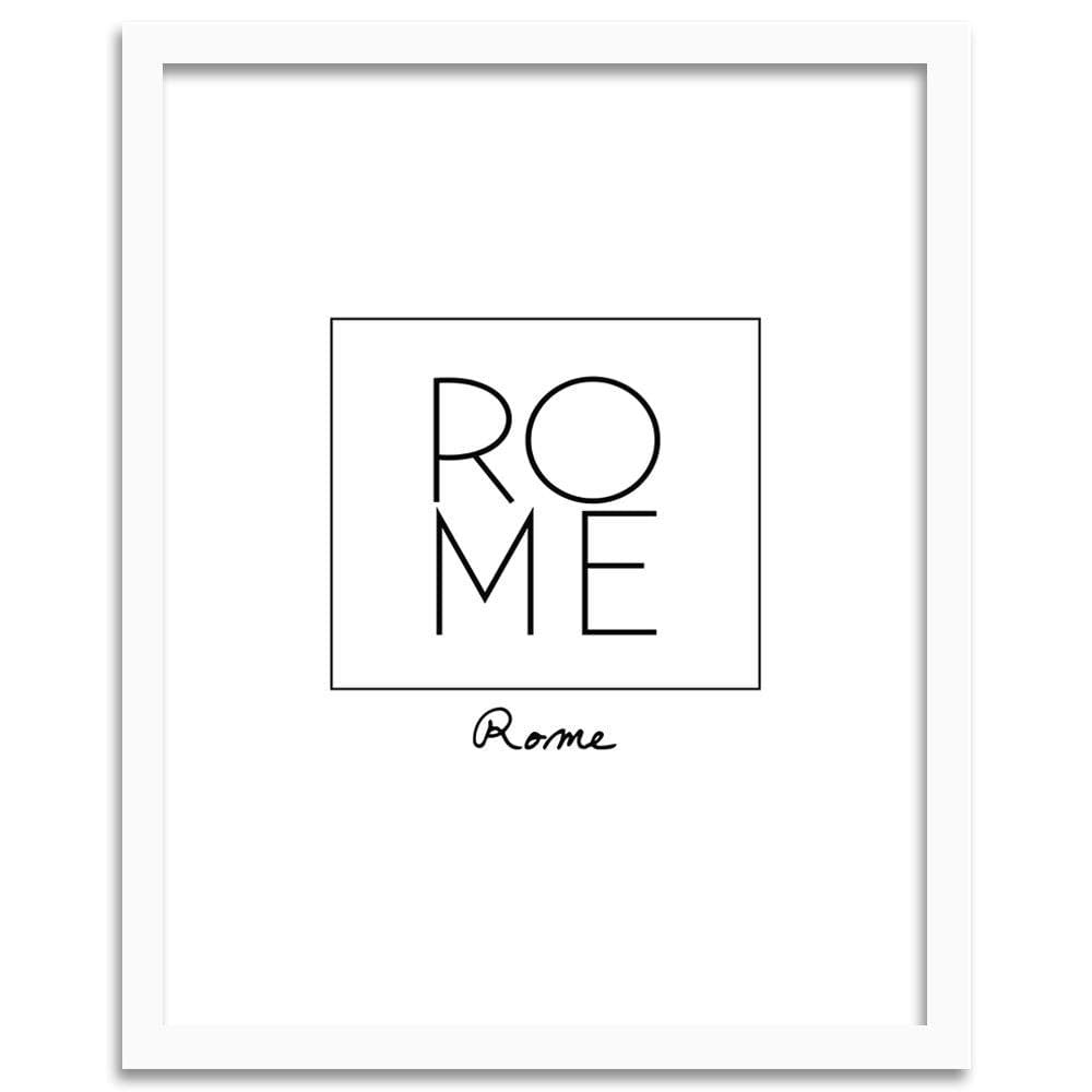Glezna baltā rāmī - Inscription Rome Home Trends DECO