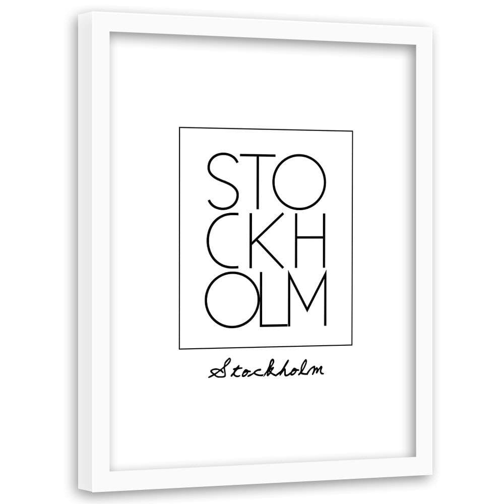 Glezna baltā rāmī - Inscription Stockholm Home Trends DECO
