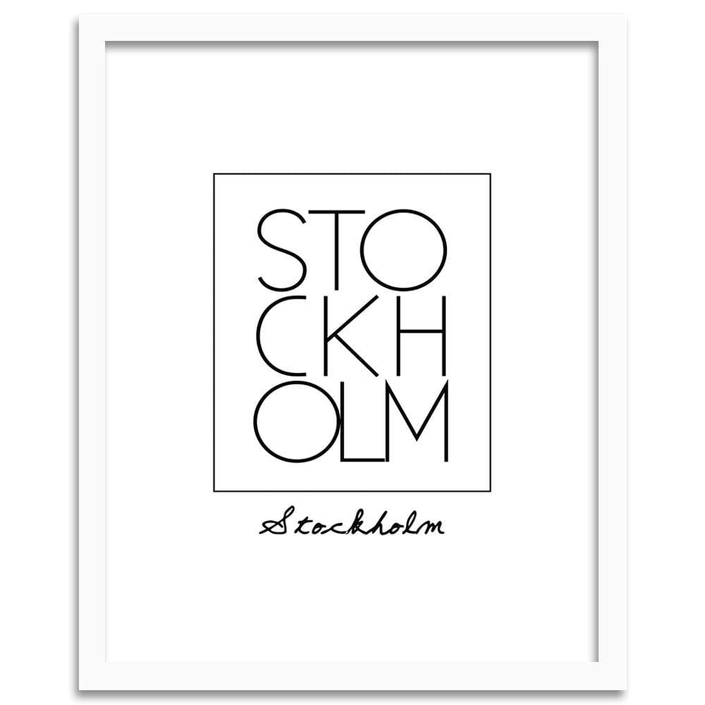 Glezna baltā rāmī - Inscription Stockholm Home Trends DECO