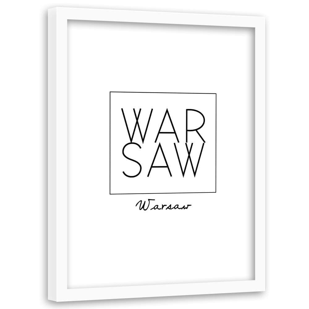 Glezna baltā rāmī - Inscription Warsaw Home Trends DECO