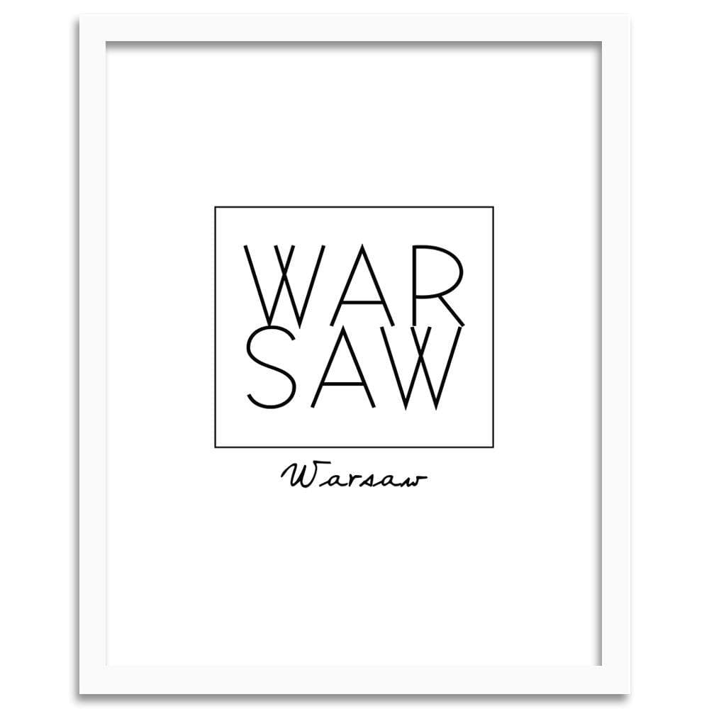 Glezna baltā rāmī - Inscription Warsaw Home Trends DECO