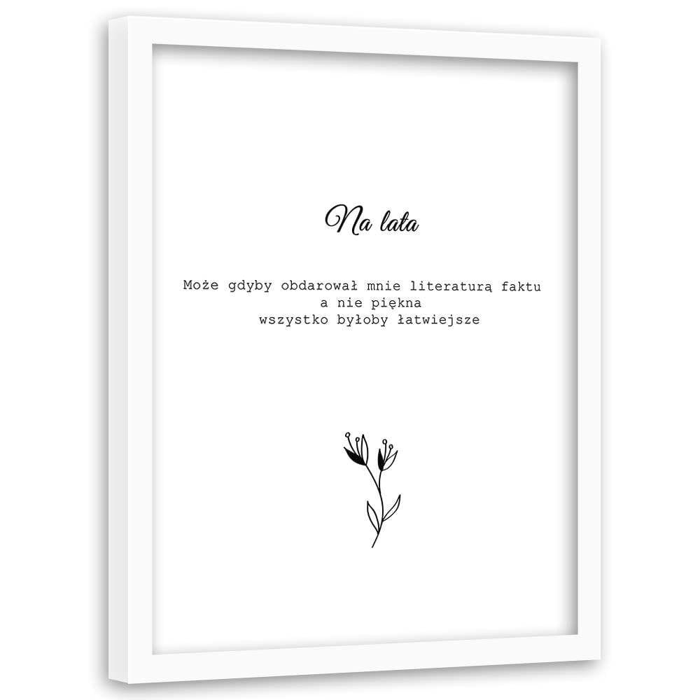 Glezna baltā rāmī - Inscriptions 1 Home Trends DECO