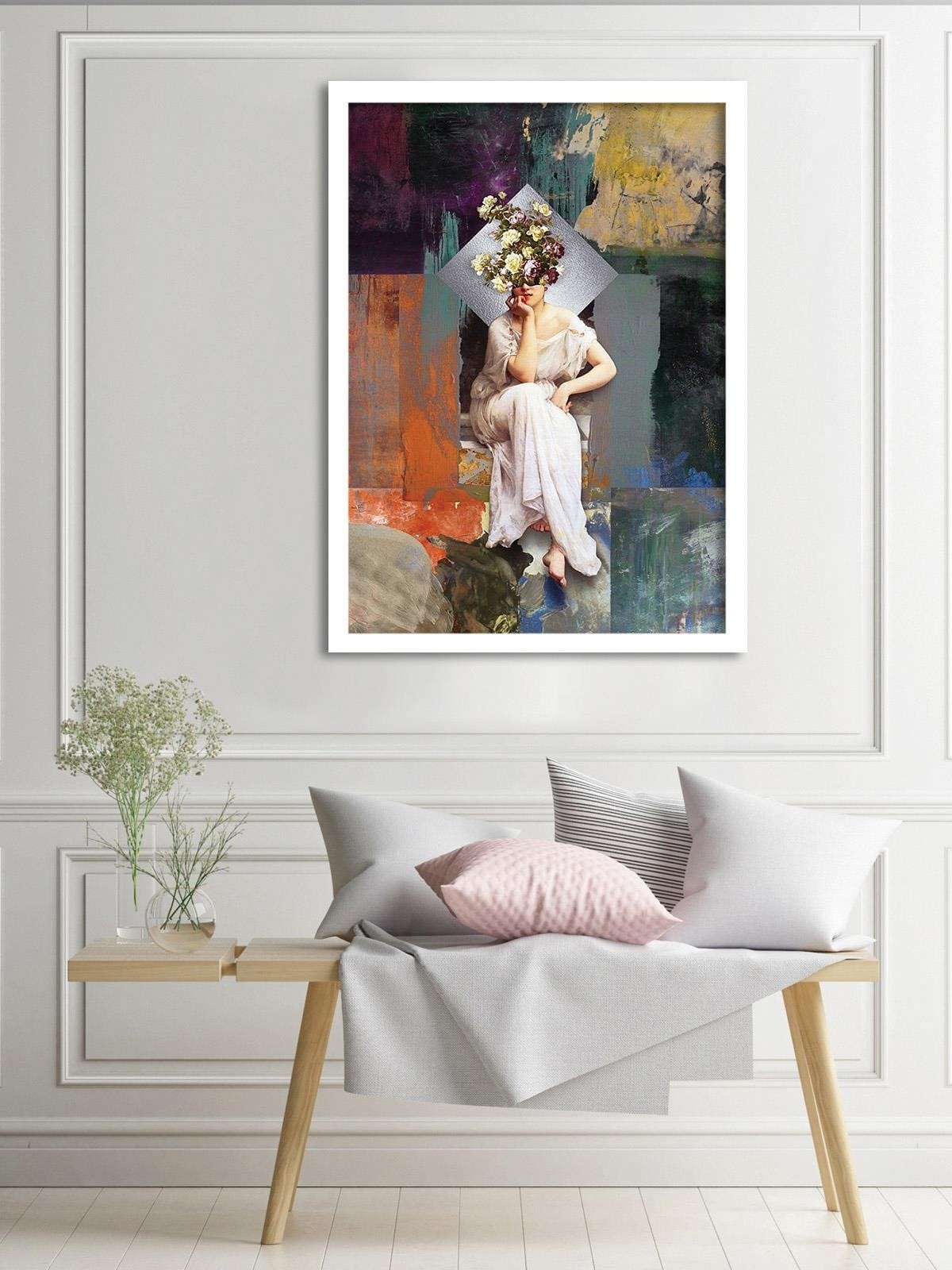 Glezna baltā rāmī - Inspirational Artwork Home Trends DECO