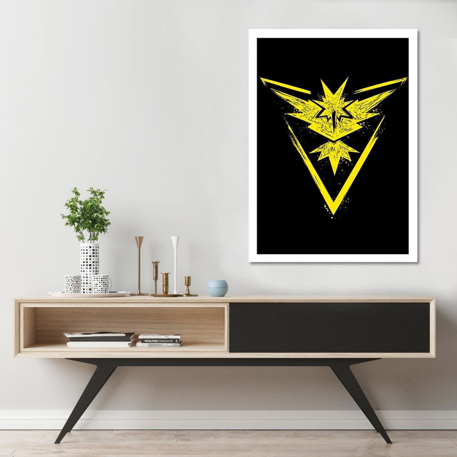 Glezna baltā rāmī - Instinct Yellow  Home Trends DECO