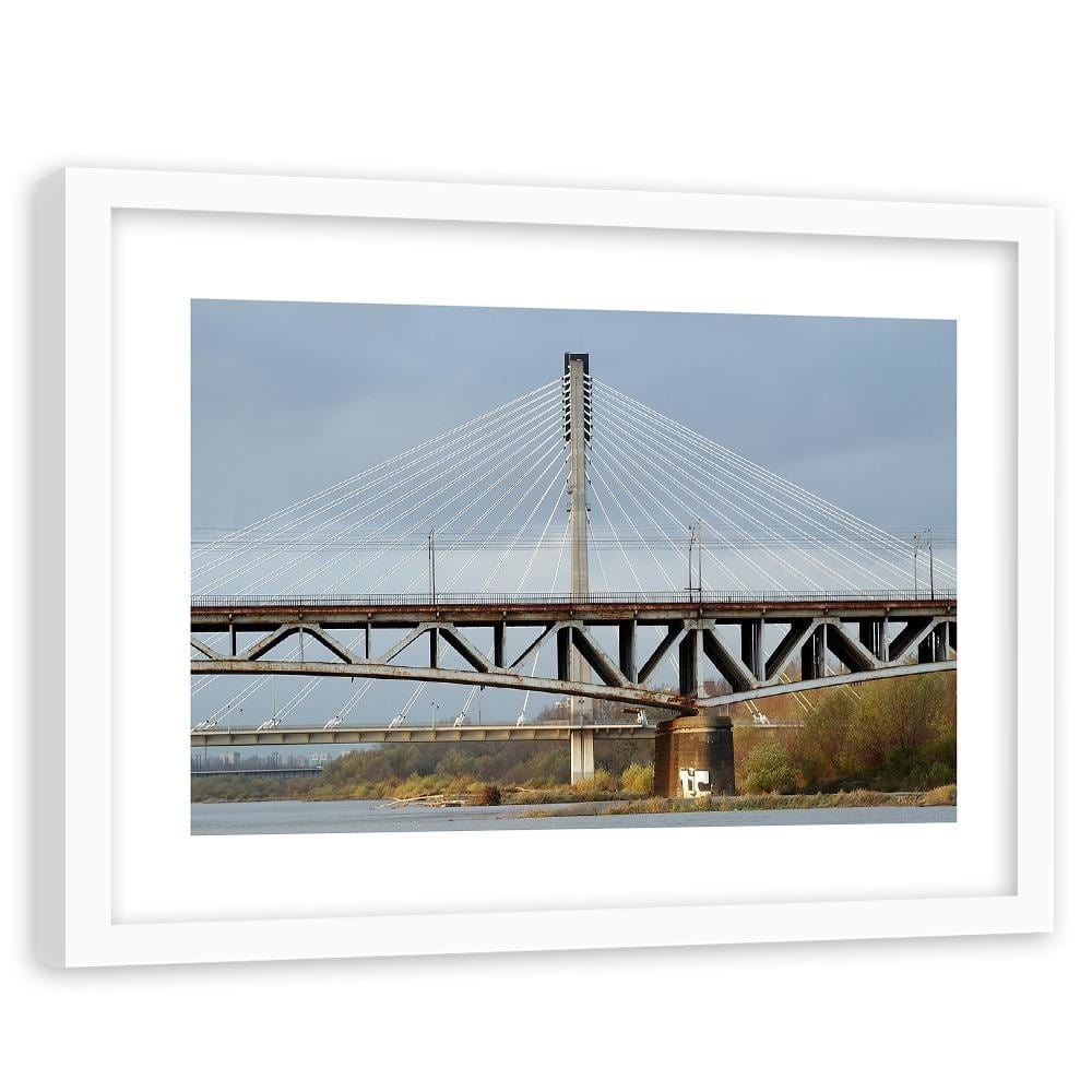 Glezna baltā rāmī - Iron Bridge Home Trends DECO
