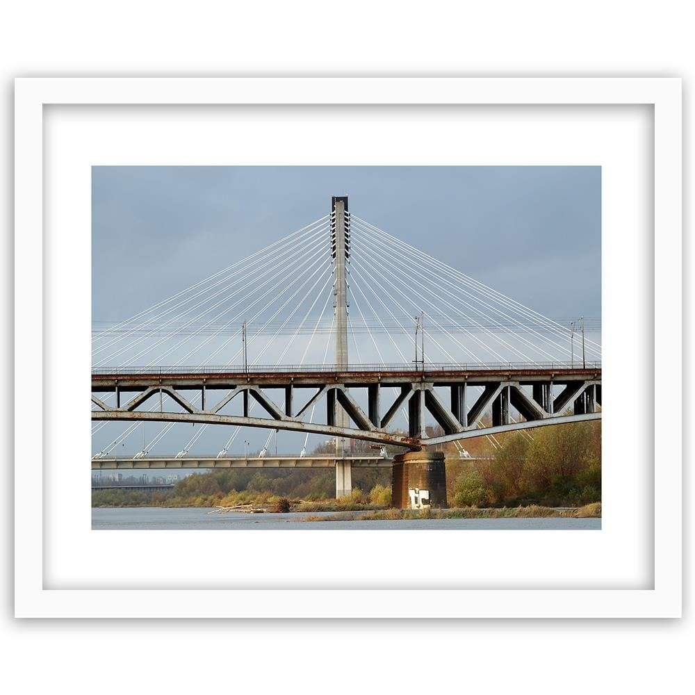 Glezna baltā rāmī - Iron Bridge Home Trends DECO