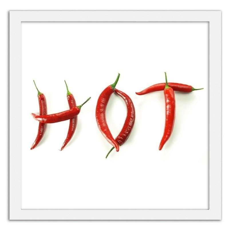 Glezna baltā rāmī - It says hot with chili peppers. Home Trends DECO