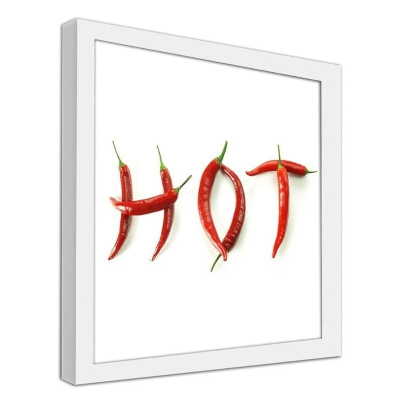 Glezna baltā rāmī - It says hot with chili peppers. Home Trends DECO