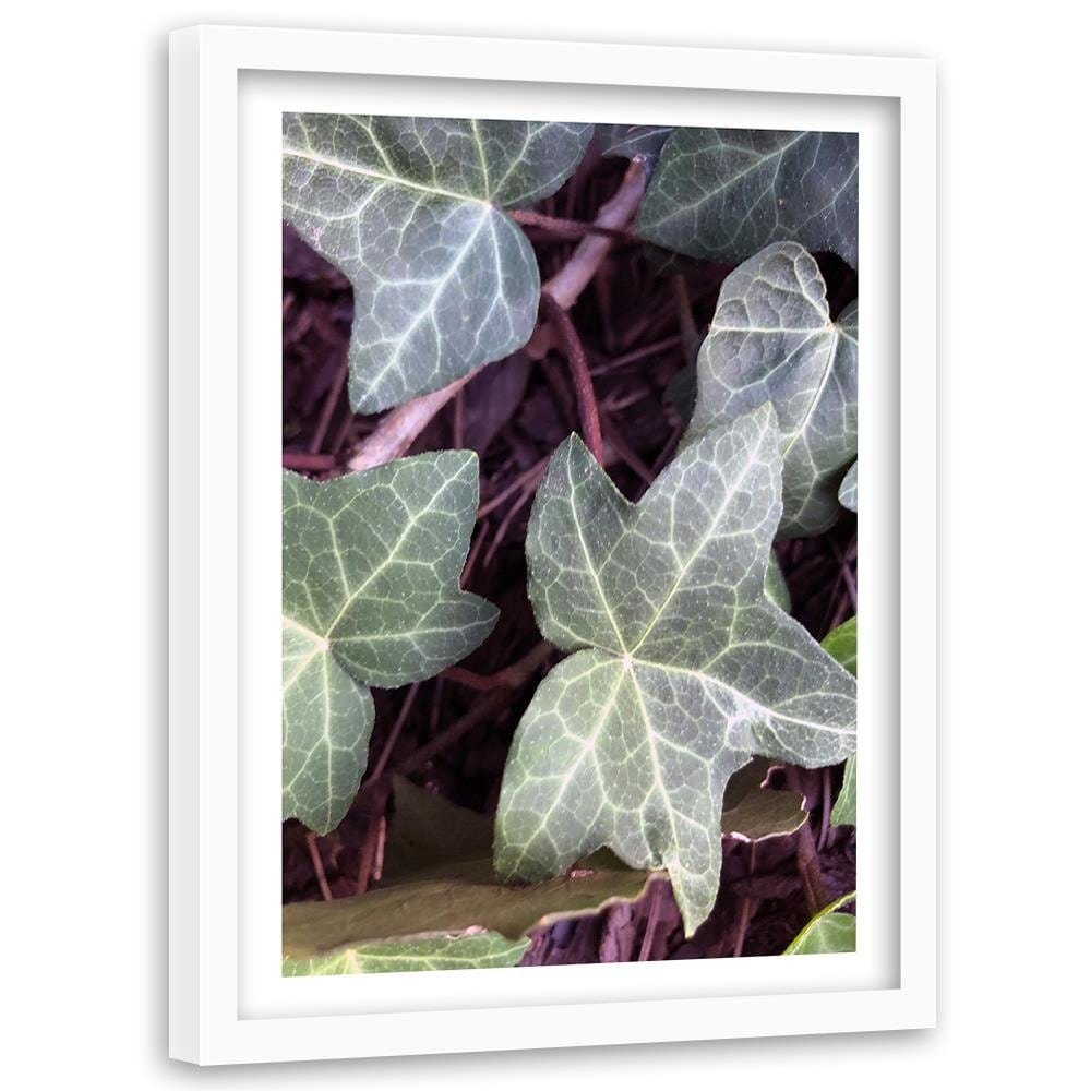 Glezna baltā rāmī - Ivy Leaves  Home Trends DECO
