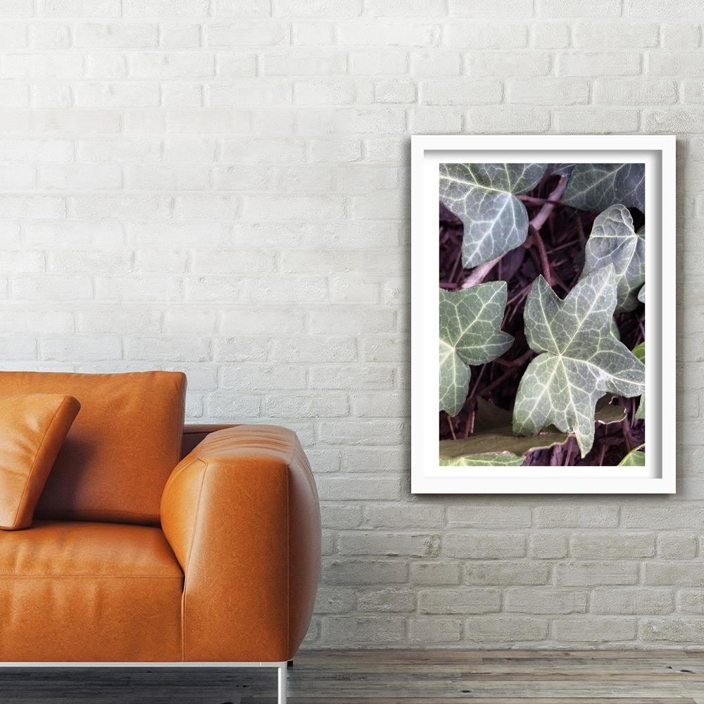 Glezna baltā rāmī - Ivy Leaves Home Trends DECO