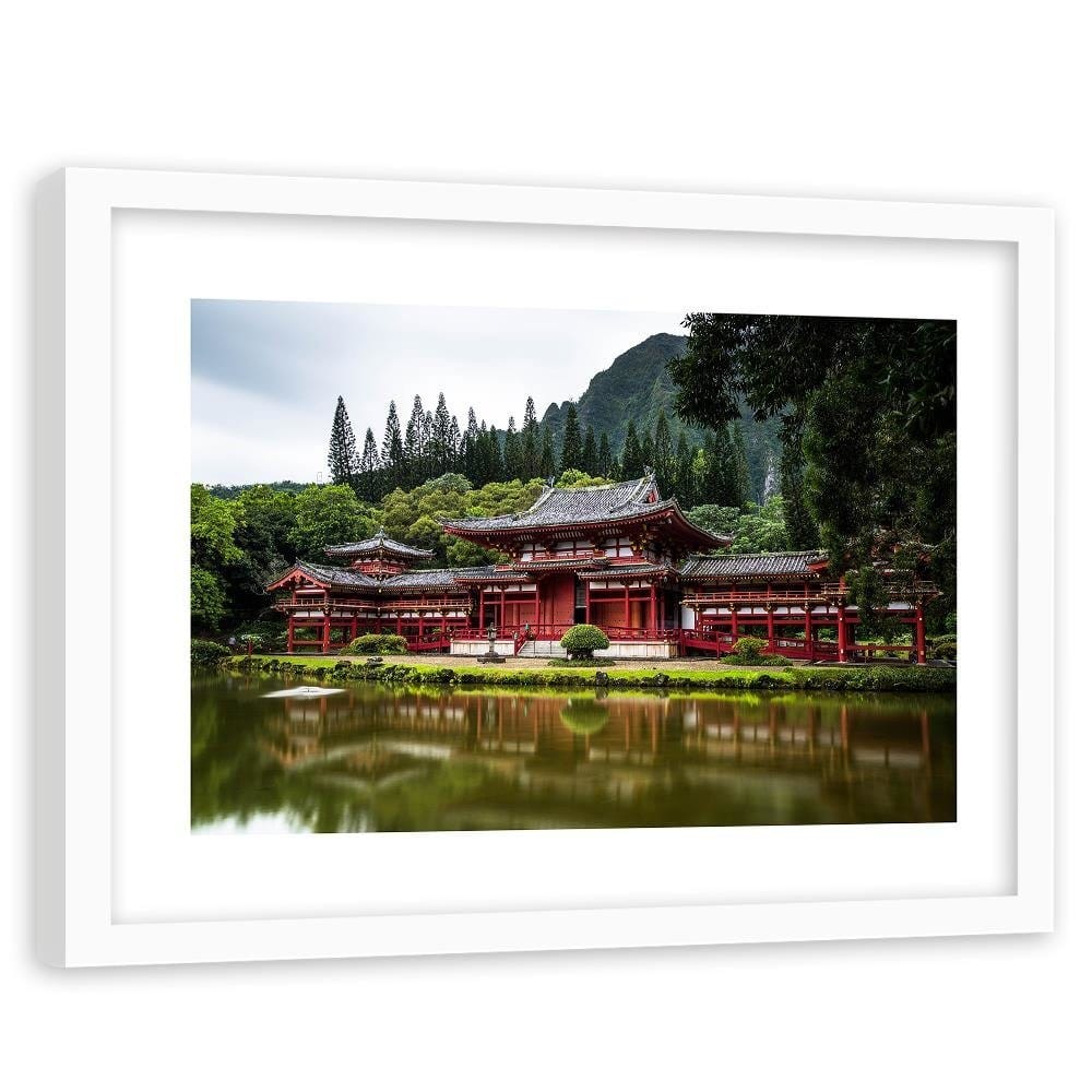 Glezna baltā rāmī - Japanese Temple Home Trends DECO